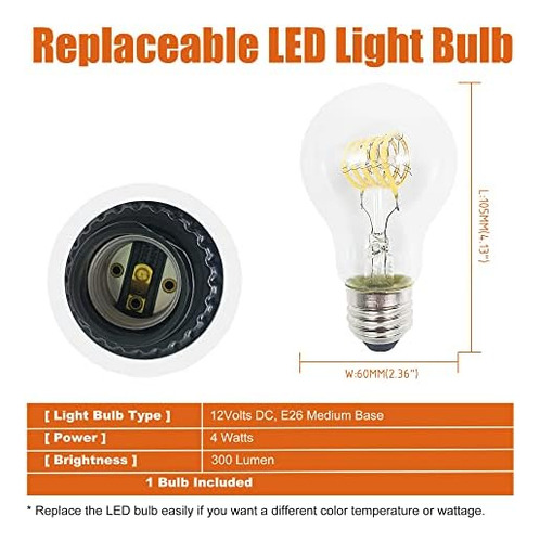 Facon Aplique De Pared Led Para Rv De 12 V Con Interruptor Y