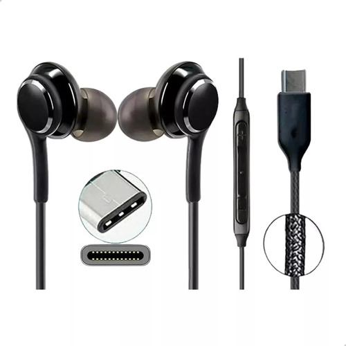 Fone De Ouvido Tipo C Com Fio Para Samsung Motorola Xiaomi