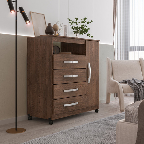 Cômoda Para Quarto Kid&co Espaçosa 4 Gavetas E Com Sapateira