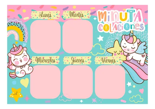 Minuta Escolar Semanal Con Iman