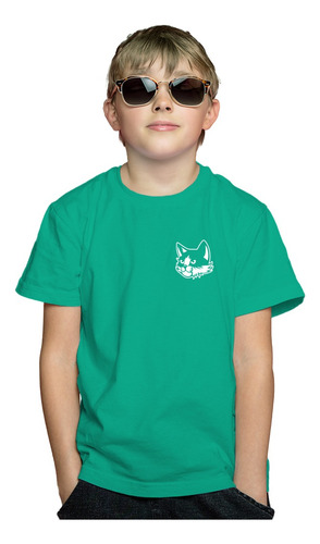 Remera Niño, Niña, Estampa Gato, Calidad Premium