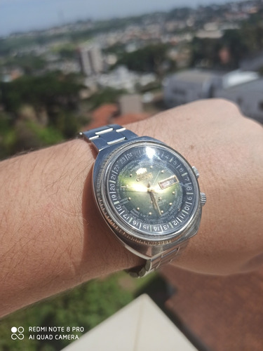 Vintage Orient 3 Chaves Horário Mundial Worlddiver Verde Rev