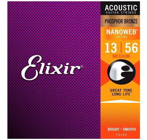 Encordoamento Elixir 013 56 Medium Phosphor Bronze 16102