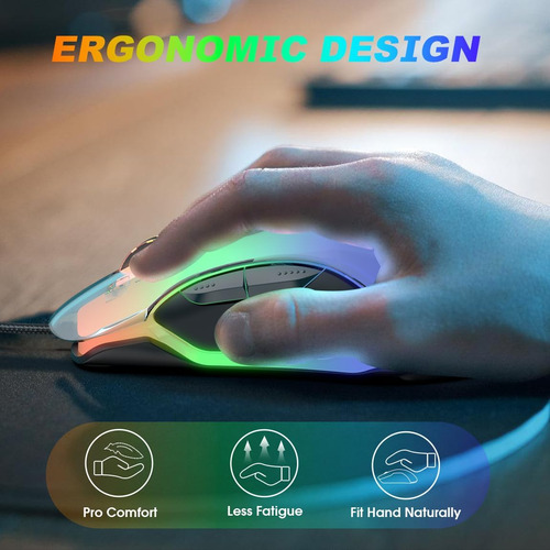 Ratón Para Juegos, Ratón Para Juegos Con Cable Sensor De 12.