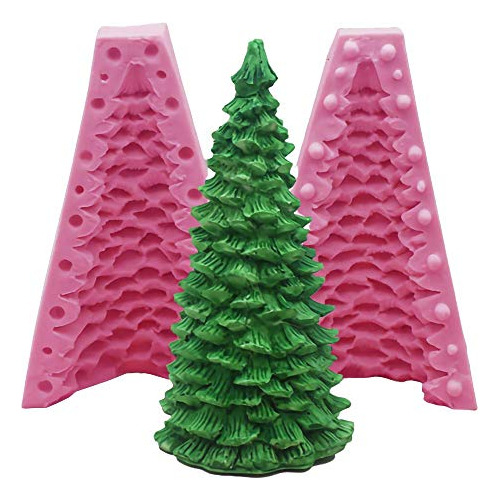 Molde De Silicona 3d Velas De Árbol De Navidad, Moldes...