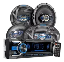 Comprar Kit Autoestereo Bluetooth 1 Din + Bocinas 6.5 + Bocinas 6x9