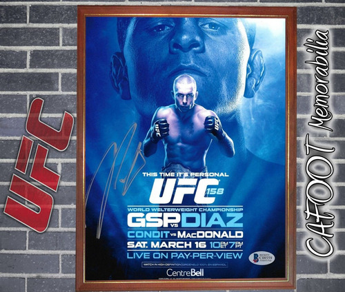 Ufc Nick Diaz Poster Firmado En Cuadro Para Colgar