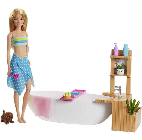 Imagen 1 de 3 de Barbie Fashionista, Baño De Espuma Gjn32 Mattel Bestoys