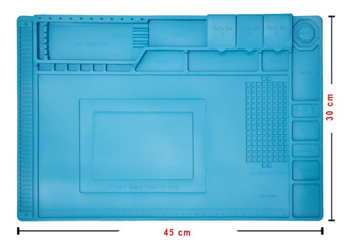 Imagen 6 de 9 de Tapete Trabajo Silicon Magnético Antiestatica 45x30 Cm Bk160