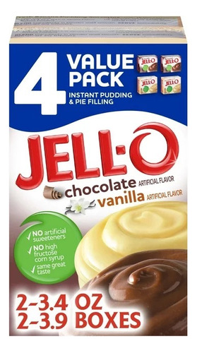 Jello Pudding Pack De 2 Vainilla 2 Chocolate