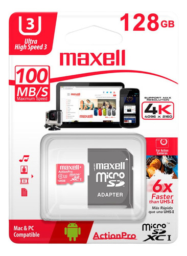 Memoria Microsd Maxell 128gb: Almacena Datos Con Confianza