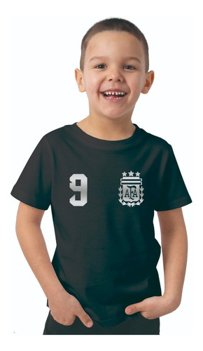 Remera Julian Alvarez 9 Seleccion Arg Afa Algodon Niño 2