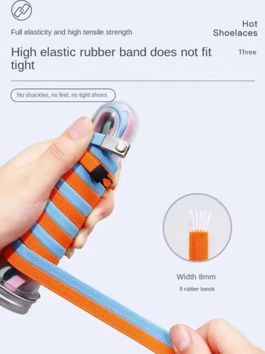 2 Cordones Elásticos Ajustable Con Broche Sin Nudos Estándar
