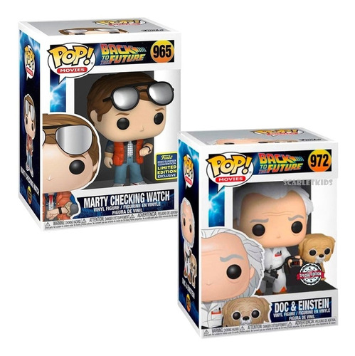 Funko Pop Doc 972 + Marty Mcfly 965 Back To The Future Orig