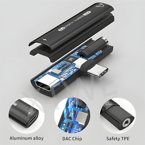 Xtwe Adaptador Tipo C Para Carga Y Audífonos Jack 3.5mm Para iPhone 15 / iPhone 16 Series, Samsung S Series, Huawei Xiaomi