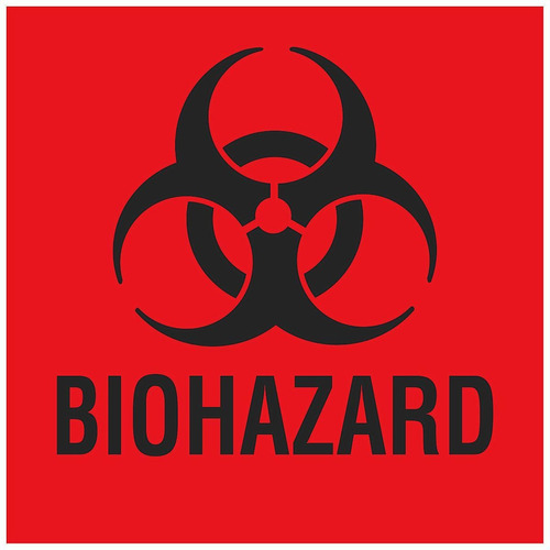 Etiqueta Adhesiva  Biohazard  - 10x10cm, Papel - Uline