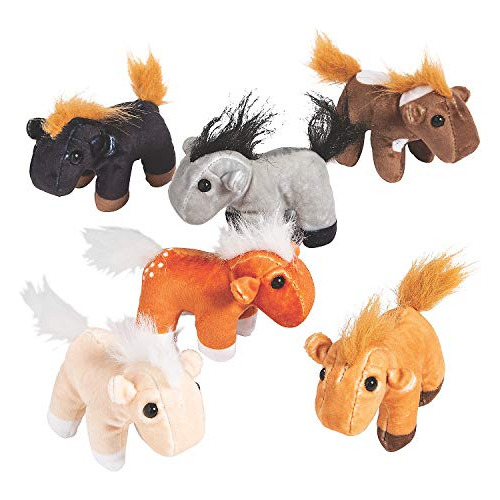 Fun Express Plush Realistic Horses (1 Dozen) Party Favores,