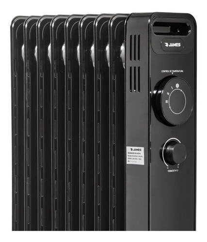 Radiador eléctrico James RA 2000 W G2 negro 220V