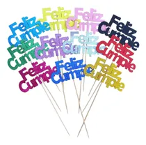 Comprar Adorno Para Torta Feliz Cumple Pack De 12 Por Mayor Feliz Cumple