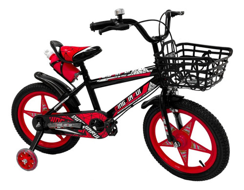 Bicicleta De Niños Coolest Azul Rod. 16 - Canasto Y Rueditas