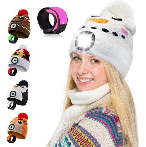 Gorro Led Con Luz Para Adultos, Recargable Por Usb, Con Puls