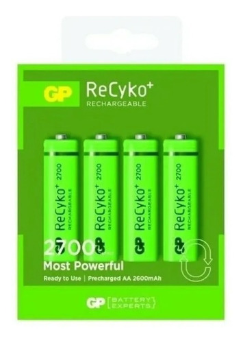 4 Pilas Aa Recargables Gp 2700mah Eco 1.2v 500 Ciclos