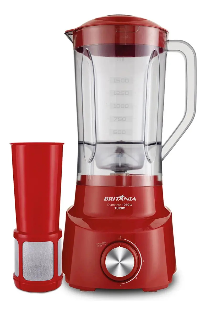 Liquidificador Diamante 800 1050w 2,65 Litros Vermelho Britânia