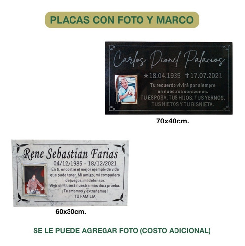 Imagen 7 de 8 de Placa De Mármol Blanco O Negro. Grabada. 40x20cm.