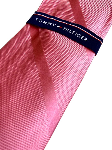 Corbata Tommy Hilfiger Seda Hombre Elegante Rayas Rosada