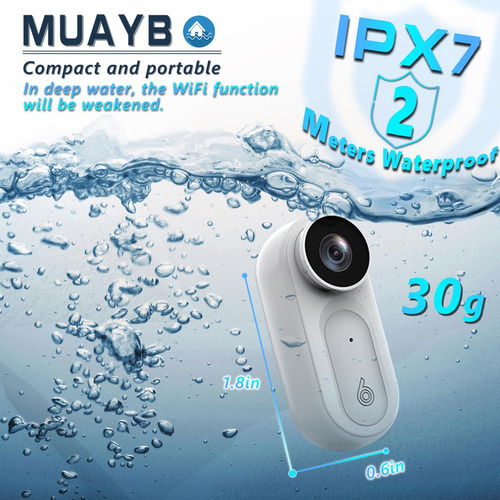 Mini Cámara Corporal 1080p Impermeable Con Clip Y Carga 2500 Blanco