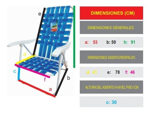 Reposera 6 Posiciones Caño Bajo 7/8