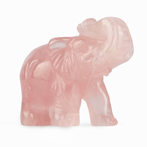 Artistone Elefante Cristal Cuarzo Rosa 2  Tallado Mano Hogar