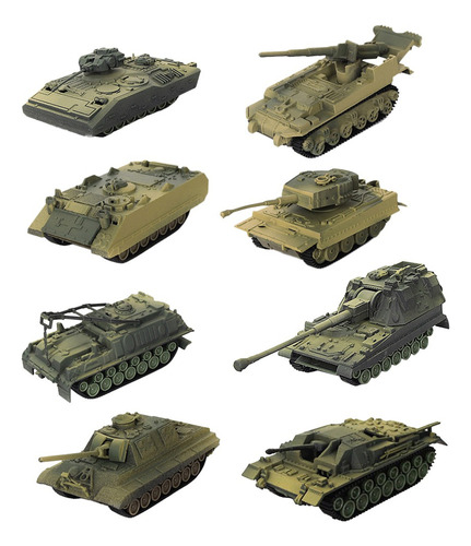 8 Piezas 4d Modelo De Tanque Moderno 1:72 Tanque Pesado