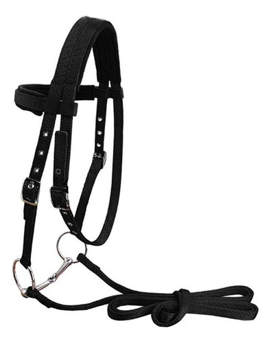 Rienda De Caballo Con Cabestro De Control De Negro M