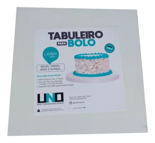 Tabuleiro Tábua Em Mdf Branco 9mm Quadrado Para Bolo Tortas Kit 3