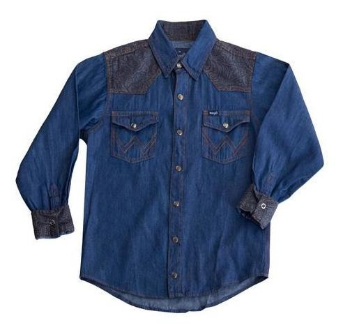 Imagen 1 de 3 de Camisa Vaquera Wrangler Juniors Manga Larga G401