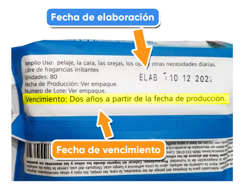 Imagen 2 de 10 de Toallitas Humedas Perro Gato Paños Patas Orejas Limpias X 5