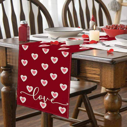 Jy1 Mantel Del Día San Valentín Con Corazón De Amor Mantel