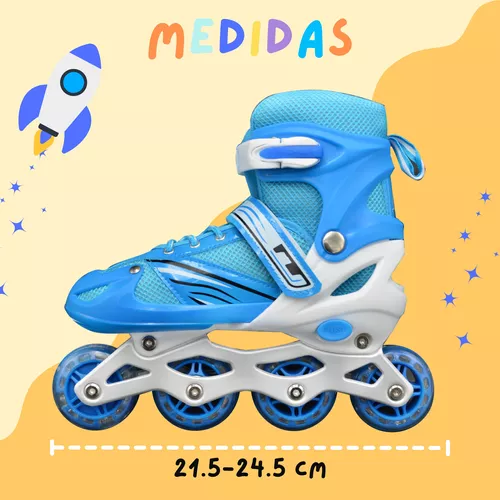 Patines Ajustables En Línea Niños Y Niñas Con Protecciones