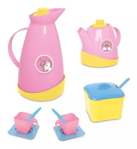 Kit Jogo de Cozinha Brinquedo Infantil Hora do Café Chá Conjunto