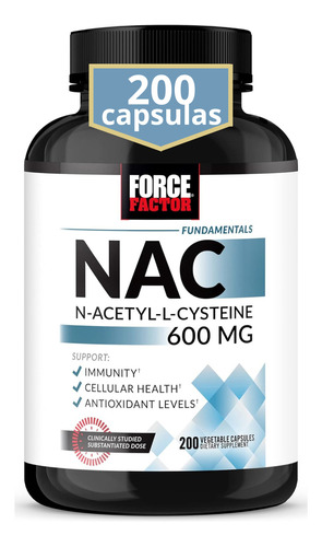 Nac 600mg N-acetyl L-cysteine 180caps Precursor De Glutation