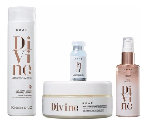 Braé Kit Divine Absolutely Shampoo + Másc + Sérum + Ampola 