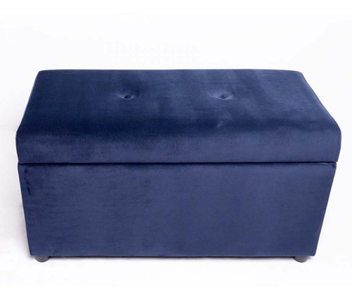 Imagen 4 de 7 de Oferta Del Dia Puff Baul Tela Velvet Garden Color Azul Techn