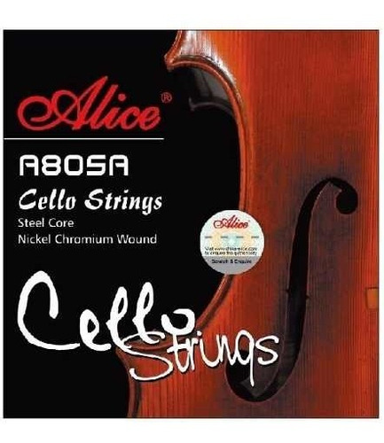 Encordado Alice Cello Violonchelo 4/4 De Acero Niquel