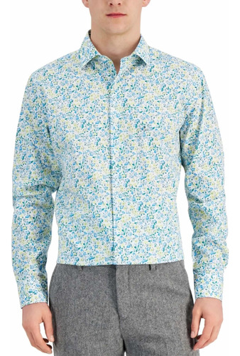 Bar Iii Camisa Para Hombre De Vestir Floral Slim Fit Algodon