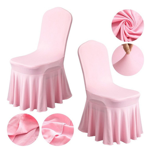 * Funda For Silla De Boda De Spandex Con Falda Plisada, 24
