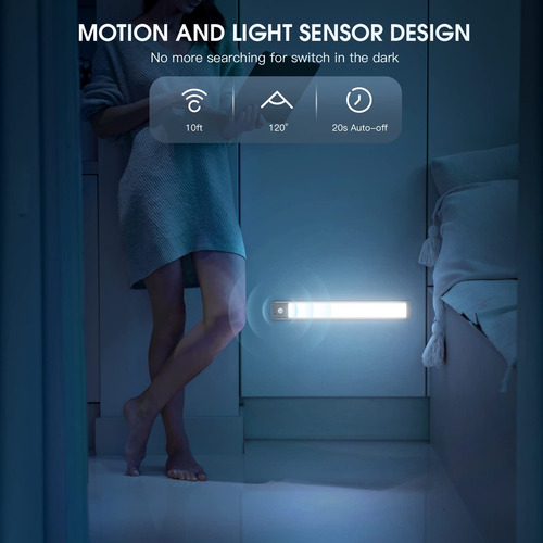 Lamparas Magneticas Led Con Sensor De Movimiento 2 Pack Blanco