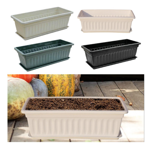 Maceta Con Ventana Para Flores, Macetero Para Verduras Beige