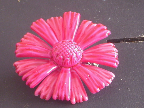 Antiguo Prendedor Broche Flor Acrilico Retro Cº 8dñe53