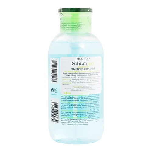 Imagen 3 de 5 de Agua micelar Bioderma Sébium H2O para piel mixta y grasa 500 ml